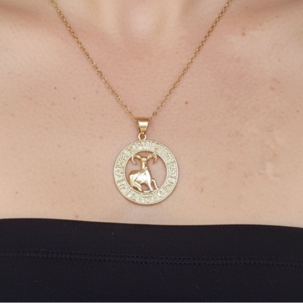NWT Gold Zodiac Aries Pendant Necklace 16 inch